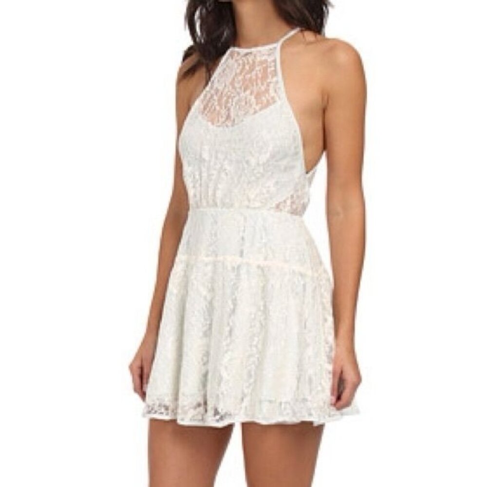 NWT Free People White Lace A-Line Mini Dress | Romantic Grunge Fairy Coquette 8 - Picture 6 of 13